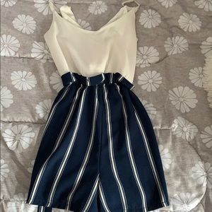 Romper with ties in back.